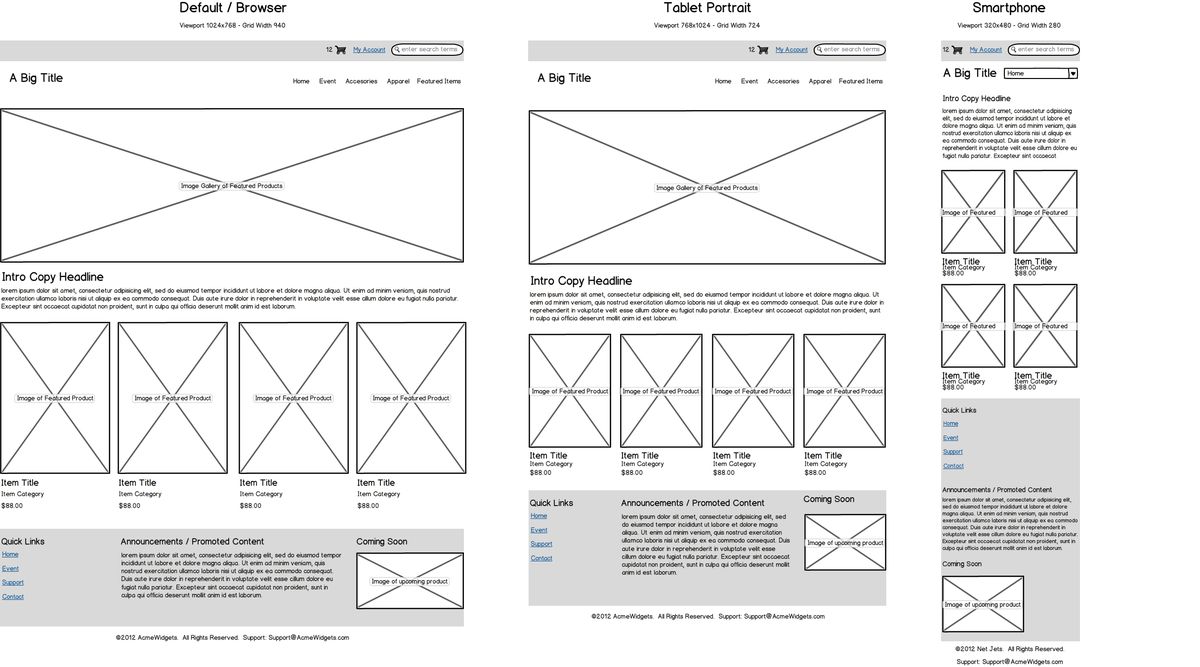 An image of a wireframe template